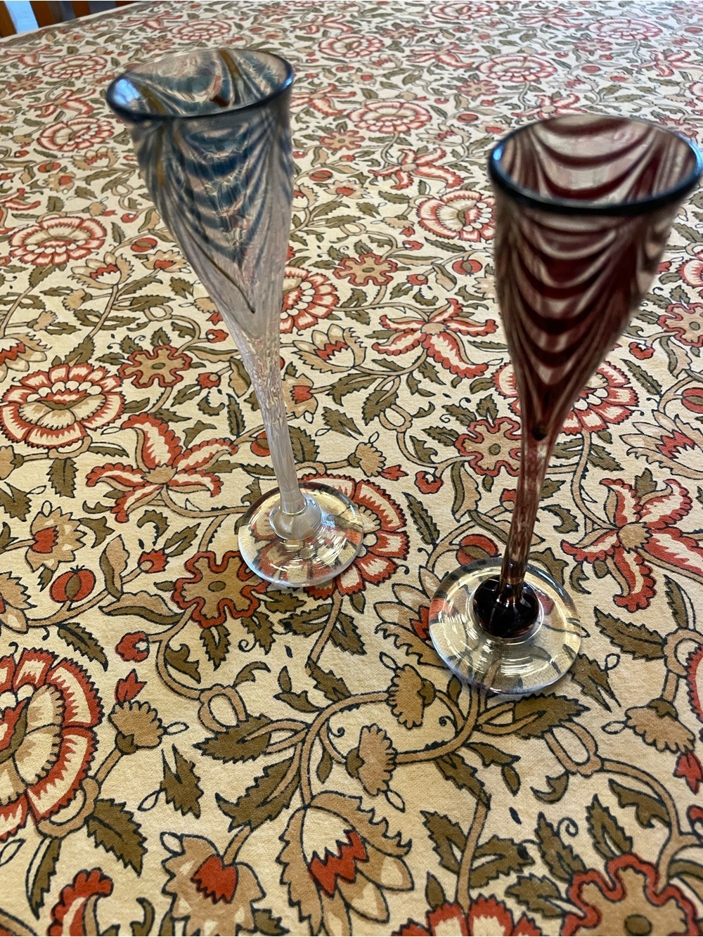 Pair of handblown vintage liqueur glasses—great wedding or anniversary gift